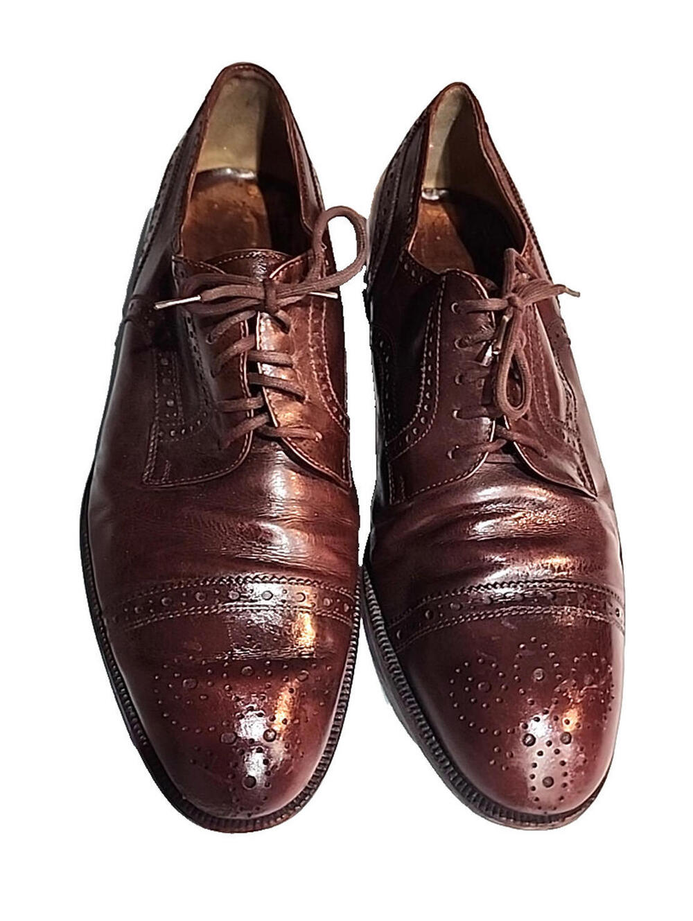 Bruno Magli Burgundy Leather Dress Shoes Oxford Cap Toe Italy Size 10 EU 42.5D